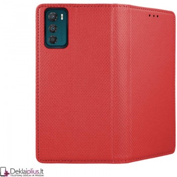 Telone atverčiamas dėklas - raudonas (telefonams Motorola Moto G42) Telone atverčiamas dėklas - raudonas (telefonams Motorola Moto G42)